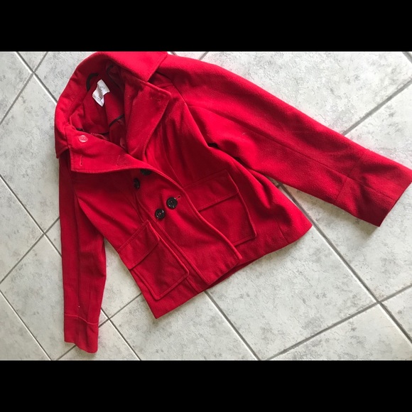 dELiA*s Red Pea Coat - Picture 2 of 3